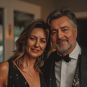 Dating over age 50, elegant couple.